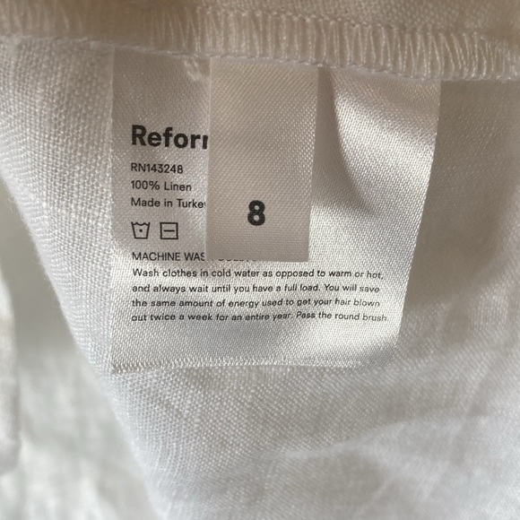 Reformation Maxine Linen Mini Dress White 8 - Picture 11 of 12